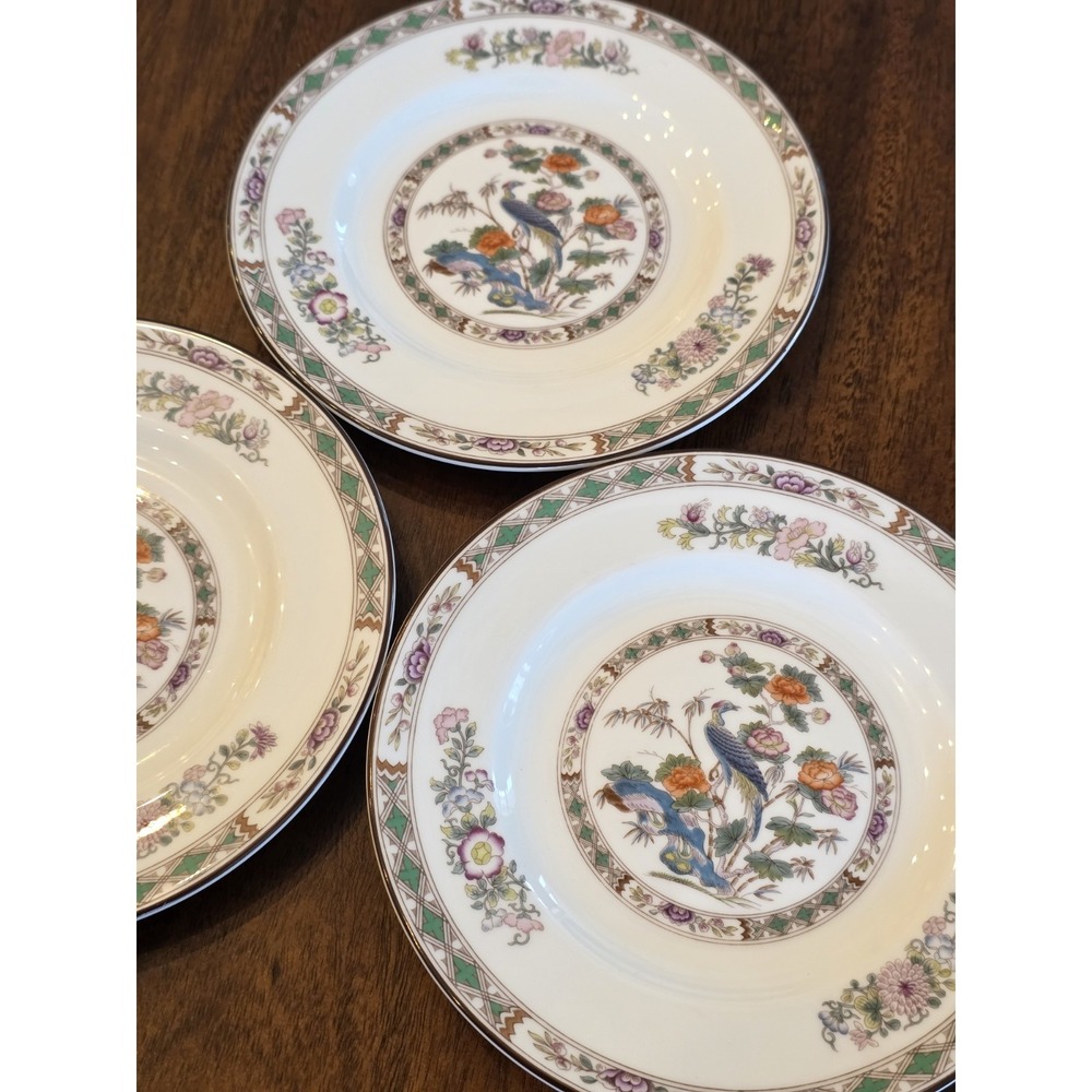 Vintage LOT Of 3 "KUTANI CRANE" by WEDGWOOD Bone China 6" Bread Dessert Plate - Picture 3 of 6